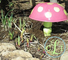 an old metal bowl gets a new life in the garden, gardening, repurposing upcycling, I found an old chair table leg and painted it up and screwed down through the bottom of the bowl into the leg