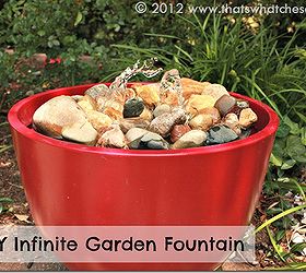 create an infinite garden fountain for your backyard or deck, flowers, gardening, outdoor living, ponds water features, Make an infinite garden fountain with a flower pot and small pump
