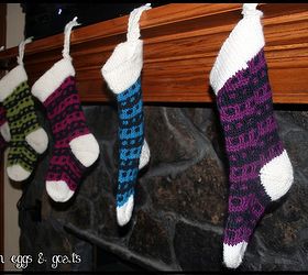hand knit christmas stockings, christmas decorations, crafts, seasonal holiday decor