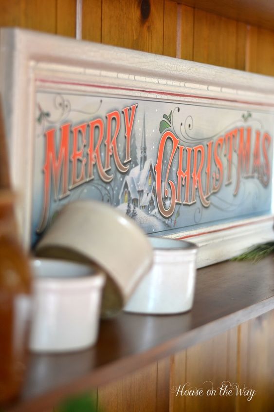 christmas home tour 2013, seasonal holiday d cor, My Merry Christmas Sign is on my Welsh Cabinet in my dining room