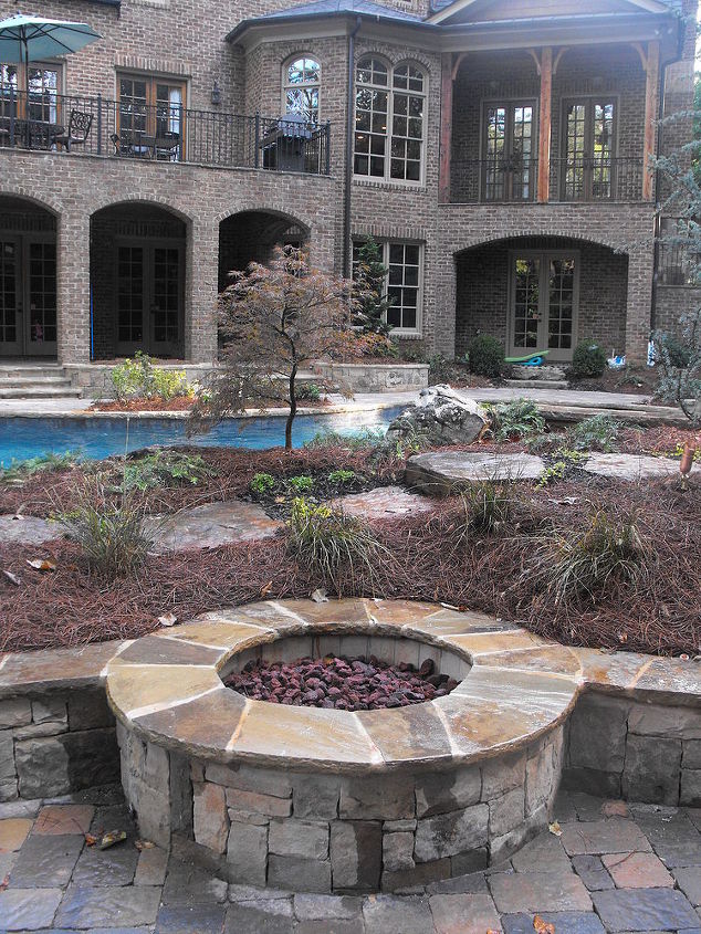 landscaped pool area, outdoor living, pool designs
