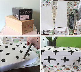 diy painted storage boxes, crafts, storage ideas