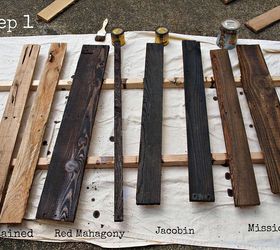 how to age wood with paint and stain, painting, woodworking projects, Step 1 Add stain