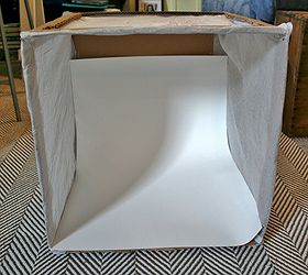 diy photography light box, crafts, Cut the poster board to fit in the uncut box sides