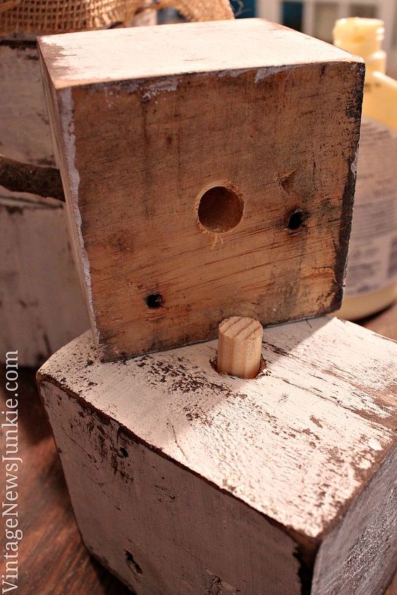 diy wood pallet snow family, christmas decorations, pallet, repurposing upcycling, seasonal holiday d cor, Paint the blocks and build your snowman