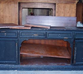 what to do with this 2 piece entertainment center, painted furniture, repurposing upcycling, This is beautiful or it will be when it s cleaned up They didn t take much care of it Price tag on back says 2 200