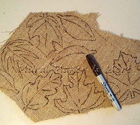 how to make fall leaf mantel scarf from burlap, crafts, decoupage, seasonal holiday decor