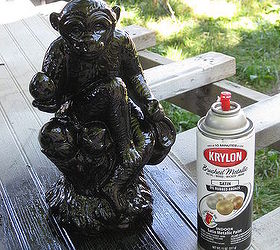 monkey makeover, crafts, painting, step 2 base coat of oil rubbed bronze