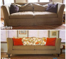 easy diy save for a tired old sofa, painted furniture, reupholster
