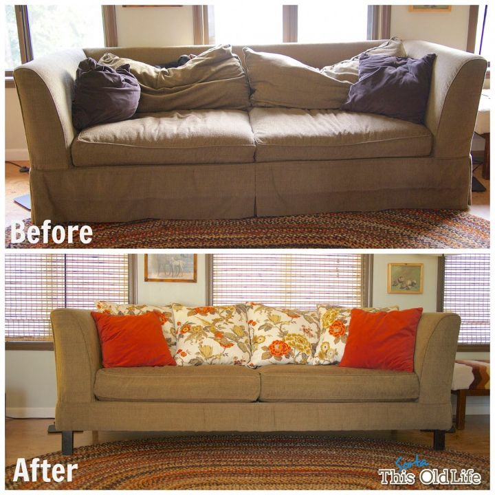 easy diy save for a tired old sofa, painted furniture, reupholster