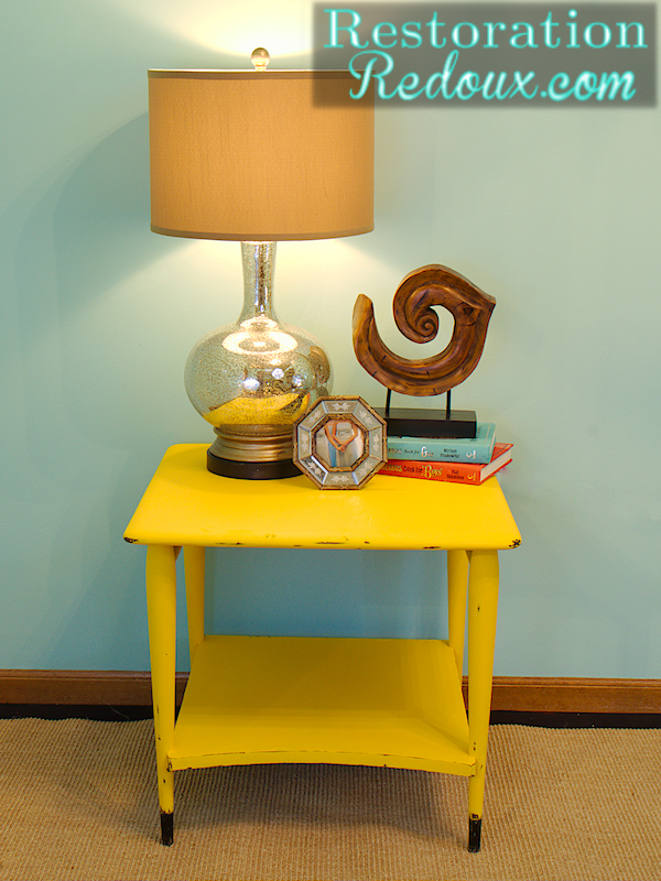 mid century table makeover, painted furniture