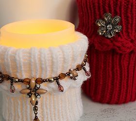 candle cozies, christmas decorations, crafts, seasonal holiday decor, Embellish with jewelry or ornaments