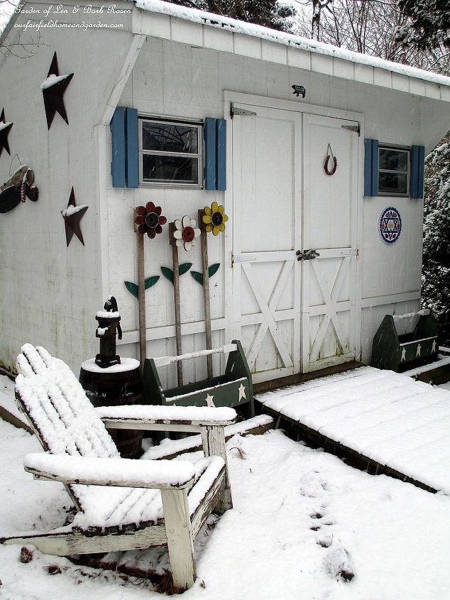 winter wonderland, outdoor living, Garden Shed in the snow