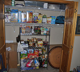 guest closet pantry re work, closet, organizing, shelving ideas, storage ideas, New free standing wire shelf for panty type foods