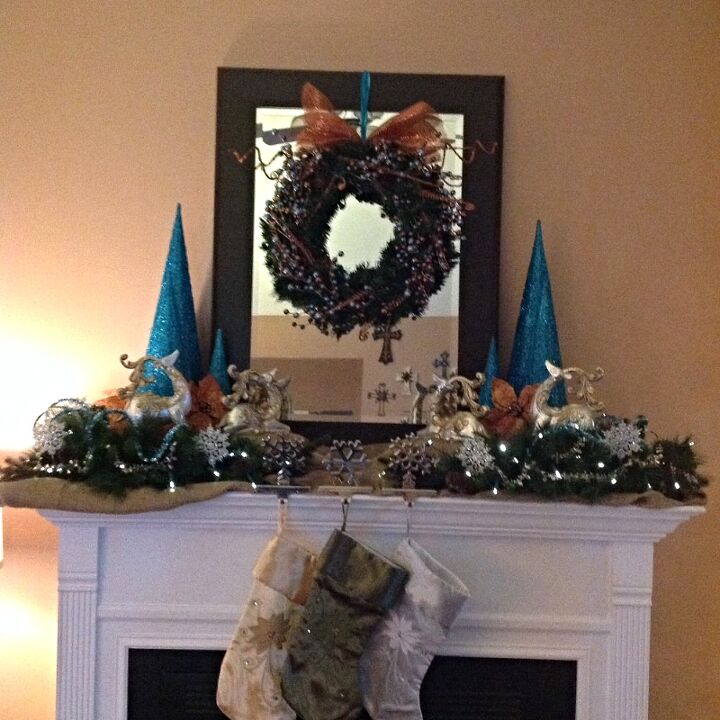 my christmas mantel 2013, christmas decorations, seasonal holiday decor