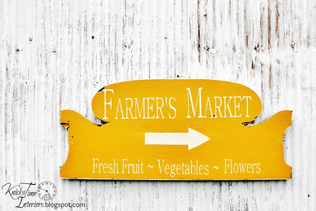 farmer s market sign on an antique headboard, crafts