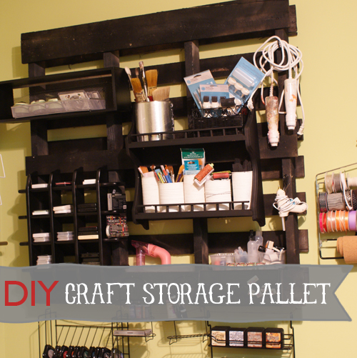 studio craft room organization using pallets and other budget friendly solutions, craft rooms, organizing, pallet, storage ideas, DIY wood pallet to storage for crafts For detailed tutorial go to