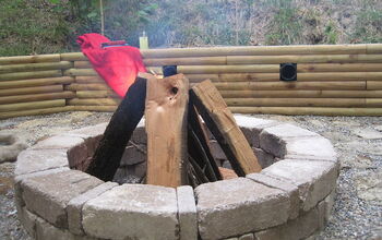 Creación de un patio de piedra de arroyo y un pozo de fuego