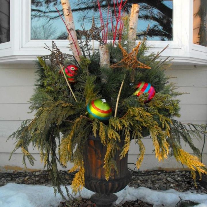 outdoor christmas decorations, seasonal holiday d cor, My first winter container