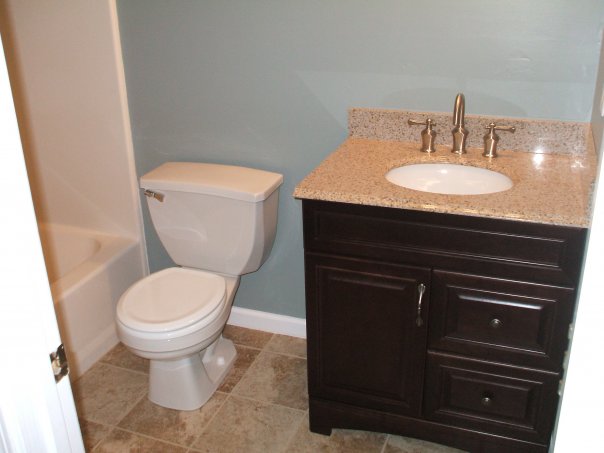 guest bathroom renovation, bathroom, remodeling, re installed toilet