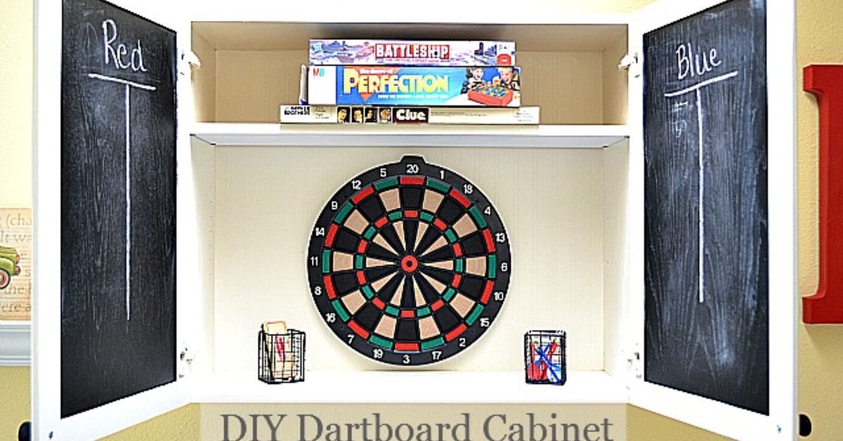 Diy Dartboard Cabinet From A Kitchen Cupboard Hometalk