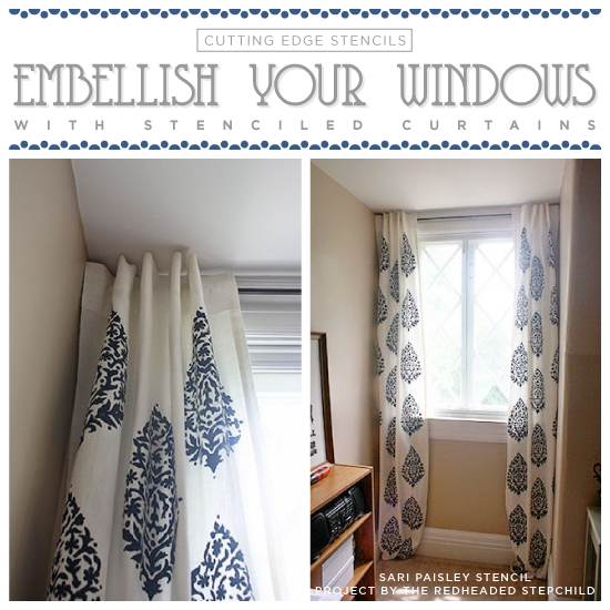 embellece tus ventanas con cortinas de estarcido