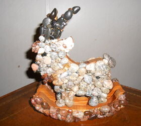 my lake superior rock collection, crafts, home decor, pallet, repurposing upcycling, This adorable little rocking goat is now available measures 10x9x3 1 2 sporting rocks on both sides they have been chosen to highlight features finished with a glossy shine ready to rock