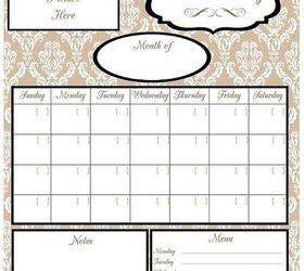frameable family monogrammed calendar, crafts