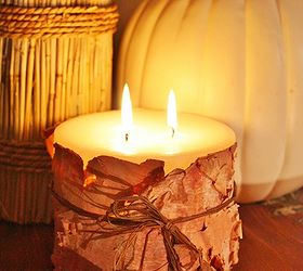do you have a birch tree make birch bark candles, crafts, seasonal holiday decor, Birch Bark Candles made with birch bark from your yard