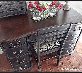 refinished antique desk, painted furniture, After