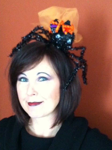 happy halloween, crafts, halloween decorations, seasonal holiday decor, wreaths, My Spider Headband that I made