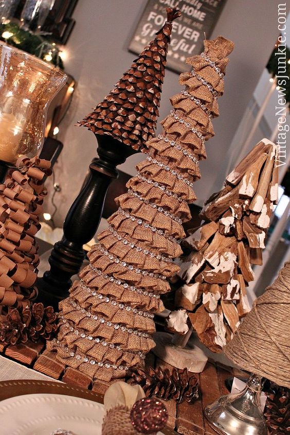 how to make a blingy burlap christmas tree, christmas decorations, seasonal holiday decor, Ruffly Burlap Tree