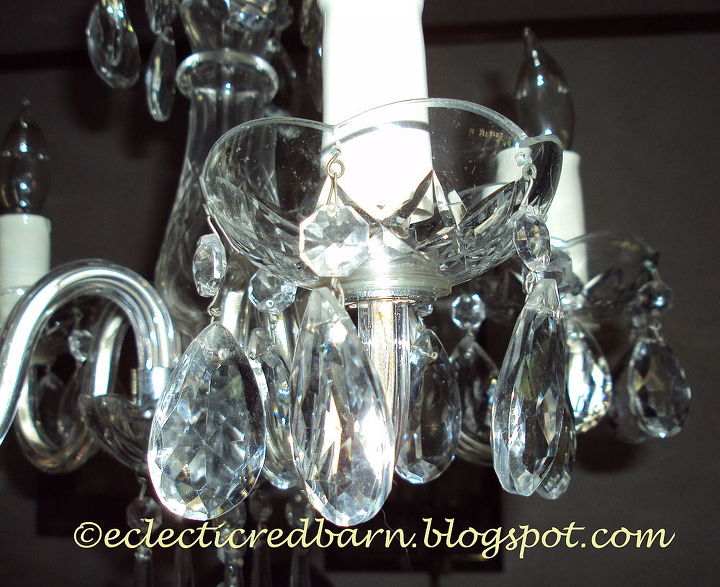 cleaning a crystal chandelier, cleaning tips, lighting, With the light off no streaks