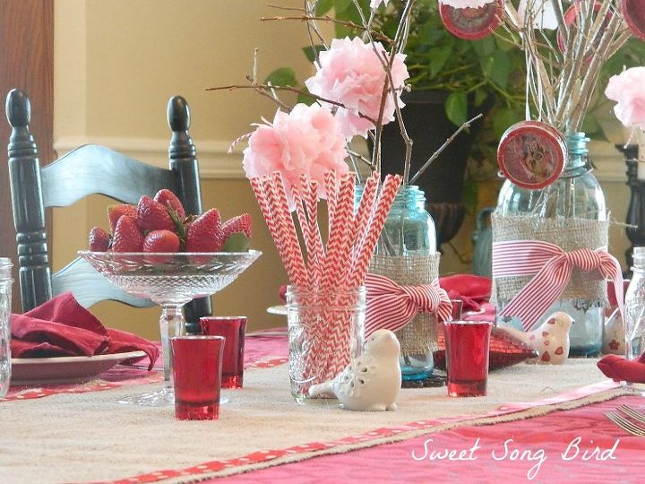 romantic double date tablescape on a budget, mason jars, repurposing upcycling, seasonal holiday d cor, Rustic yet beautiful