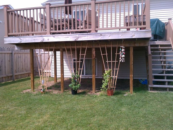 landscaping around under a 2nd level deck