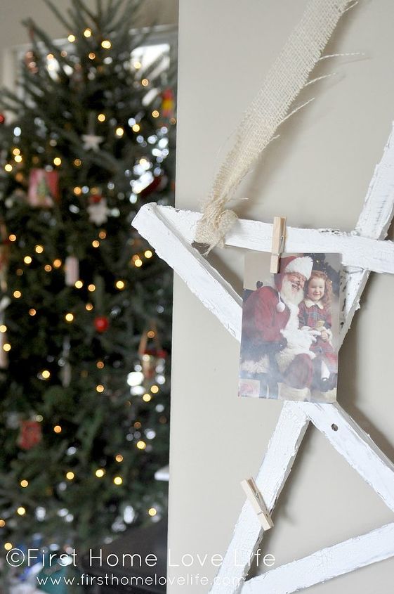 snowy star holiday card picture holder, crafts, seasonal holiday decor