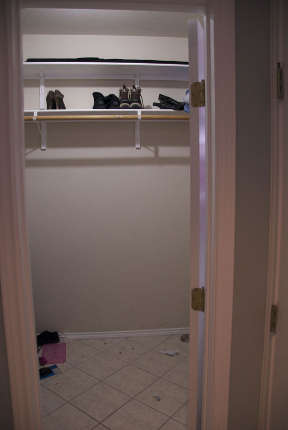 diy master closet before and after, cleaning tips, closet, The view from the door before