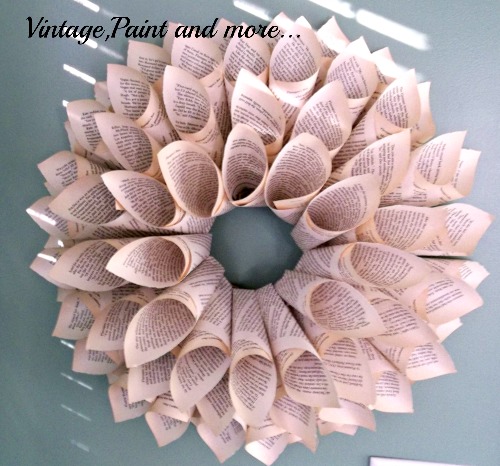 book page wreath tutorial, crafts, wreaths, Just keep adding to get the size you want Three rows makes a nice medium size and 6 rows makes an awesomely large one Check the blog link for full instructions