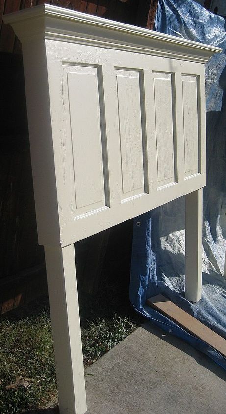 queen size 4 panel door headboard, painted furniture, repurposing upcycling, shabby chic