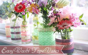 Simple Washi Tape Vases #SpringColors