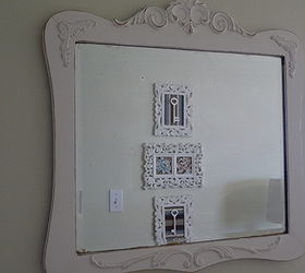 newly decorated guest room, bedroom ideas, home decor, painted furniture, Painted and distressed this antique beveled glass mirror that was given to me a few years ago
