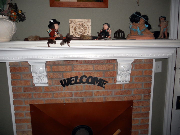 painted brick fireplace, fireplaces mantels, home decor, hvac, Mantel and corbels