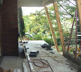 old house renovation story in the beginning, concrete masonry, curb appeal, home improvement, New porch floor