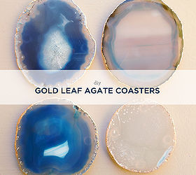 diy gold leaf agate coasters, crafts, DIY Gold Leaf Agate Coasters