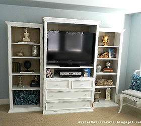 pottery barn pine wall unit from the 1990 s makeover before amp after pics, painted furniture