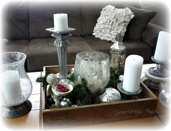 candlelight tray, christmas decorations, seasonal holiday decor, Here is my candlelight tray in the daytime