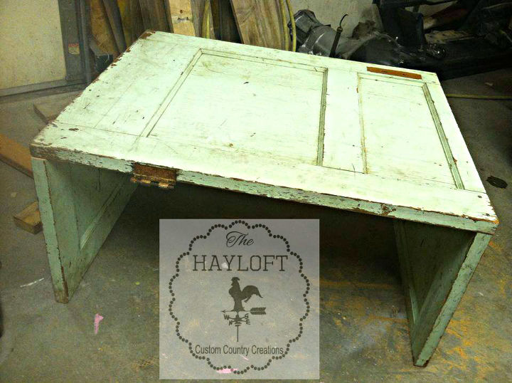 retired door made into a coffee table, diy, painted furniture, repurposing upcycling, woodworking projects