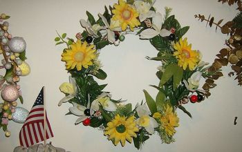 Wreath repurposed from funeral flowers