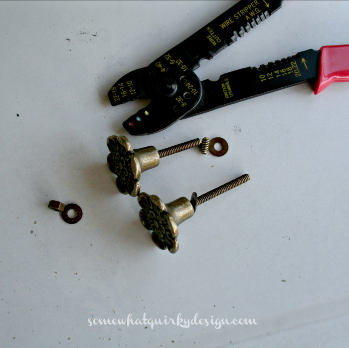 how to trim the screw posts on a drawer knob, windows