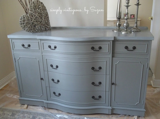 buffet before and after, chalk paint, painted furniture, ASCP French Linen